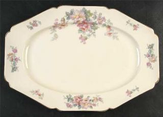 Heinrich   H&C 12532 15 Oval Serving Platter, Fine China Dinnerware   Pink/Gray