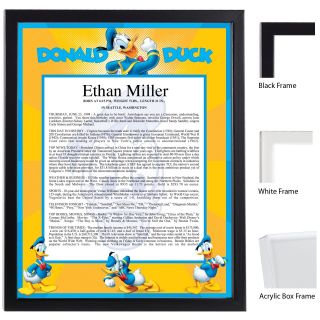 Donald Duck Keepsake Scroll