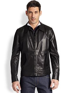 Salvatore Ferragamo Leather Jacket   Black
