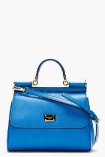 Dolce And Gabbana Royal Blue Leather Miss Sicily Small Shoulder Bag