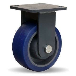 Hamilton Workhorse Caster   5Dia.X2W Polyurethane Wheel   840 Lb. Capacity A  3/4 Precision Tapered Roller Bearings   Rigid   Blue