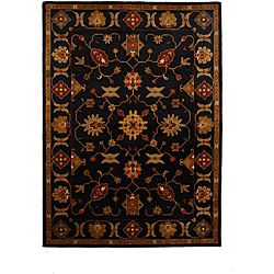 Hand tufted Tempest Black/gold Wool Area Rug (8 X 11)