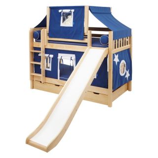 Smile Boy Twin over Twin Panel Deluxe Tent Bunk Bed Blue and White Tent  