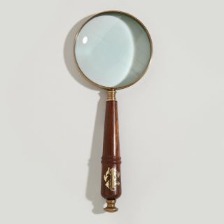 Wood and Brass Anchor Magnifying Glass   World Market
