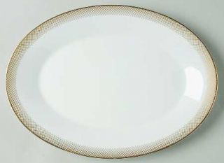 Noritake Seville 12 Oval Serving Platter, Fine China Dinnerware   Gold Cross Ha