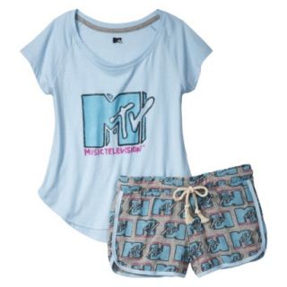 MTV Juniors Pajama Set   Turquoise Heather XS(1)