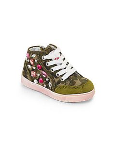 Naturino Toddlers & Little Girls Jeweled Military Sneakers   Olive