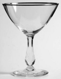 Reizart Horizon Champagne/Tall Sherbet   Stem #1020, Plain Bowl, Platinum Trim