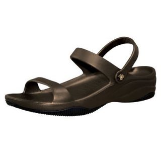 USADawgs Dark Brown / Black Premium Womens 3 Strap Sandal   5