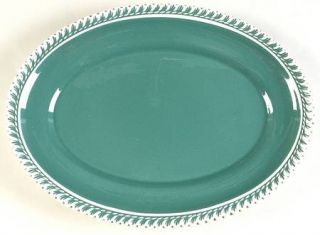 Harker Corinthian (Dark Teal Green) 11 Oval Serving Platter, Fine China Dinnerw