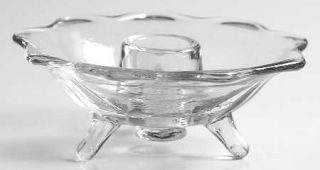 Fenton 848 Clear Candleholder, 3 Toed   Line #848, Clear, Giftware