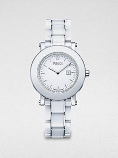 Fendi Diamond Ceramic Watch/White   White