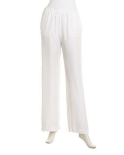 Washable Silk Pants, White