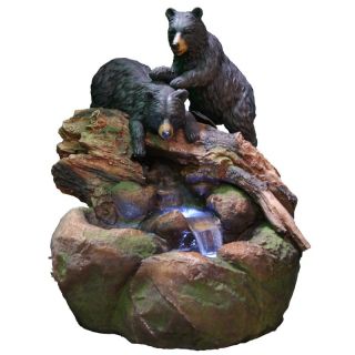 2 Bears Log Stream Fountain Multicolor   GXT280