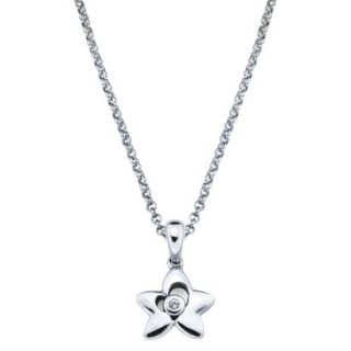 Little Diva Sterling Silver Diamond Accent Star Pendant Necklace   Silver