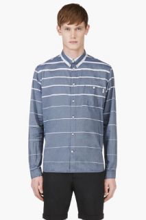 Paul Smith Jeans Blue Gradien Stripe Button_down Shirt