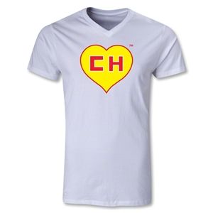 hidden Chapulin V Neck T Shirt (White)