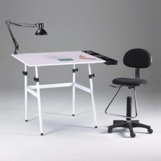 Berkeley 4 pc Classic Combo Drafting Table Cherry Top with Black Base   U 