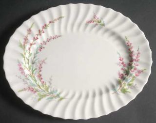Royal Doulton Bell Heather Scalloped No Trim 12 Oval Serving Platter, Fine Chin
