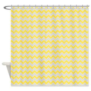  Chevron Pattern Grey and Yellow Zigzags Shower Cur  Use code FREECART at Checkout