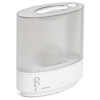 Hydra Humidifier (White Output 2 gallons/day Setting Automatic shut off Dimensions 11.9 inches wide x 12.9 inches high x 5.9 inches deep )