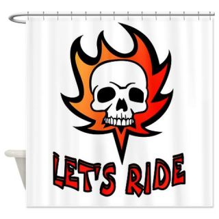  SKULL FLAMES Shower Curtain  Use code FREECART at Checkout