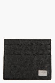 Dolce And Gabbana Black Pebbled Leather Card Holder