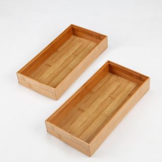 Lipper Bamboo Drawer Organizer Box   6W x 12D in. Light Brown   8185S
