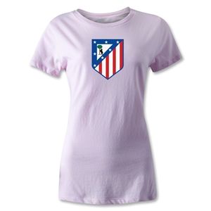 hidden Atletico Madrid Crest Womens T Shirt (Pink)