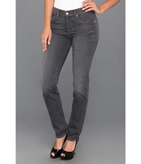 7 For All Mankind The Slim Cigarette in Grey Sateen Womens Jeans (Black)