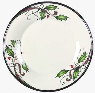 Lenox China Holiday Nouveau Platinum Cream Accent Luncheon Plate, Fine China Din