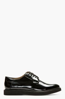 H By Hudson Black Buffed Leather Drammen Shoes