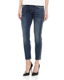 The Skinny Cropped Jeans in Brass Stud