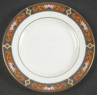 Wedgwood Chippendale Blue & Rust Bread & Butter Plate, Fine China Dinnerware   B