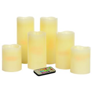 Pillar Candles/ Remote (set Of 6)