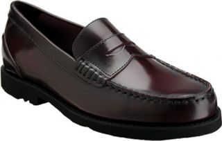 Mens Rockport Shakespeare Circle   Burgundy Brush Off Leather Penny Loafers