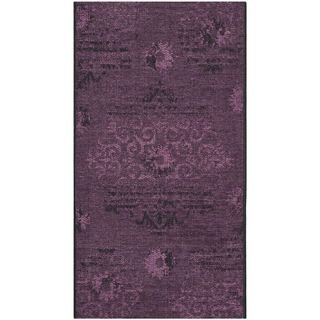 Safavieh Palazzo Black/ Purple Polypropylene/ Chenille Rug (2 X 36)
