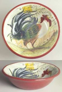 Le Rooster Coupe Soup Bowl, Fine China Dinnerware   Multimotif Roosters, Words,