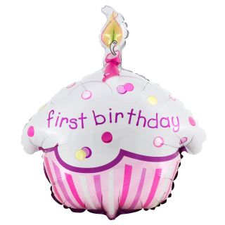 Girls Lil Cupcake 1st Birthday Foil Balloon