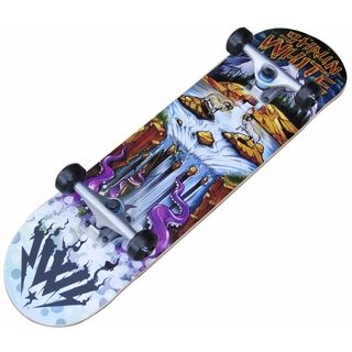 Shaun White Waterfall Grom Complete Skateboard (Blue, tan, white, blackDimensions 32 inches long x 8 inches wide x 5 inches highWeight 5 pounds )