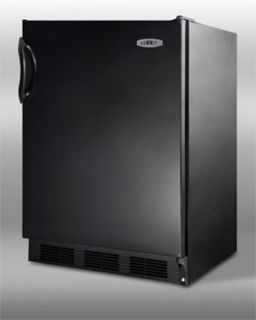 Summit Refrigeration Undercounter Refrigerator w/ 1 Section, Flat Liner & Auto Defrost, Black, 5.5 cu ft