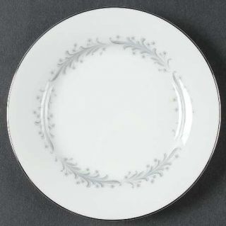 Noritake Cavalier Bread & Butter Plate, Fine China Dinnerware   Gray Flowers,Gra