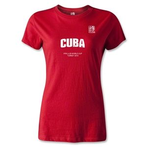 FIFA U 20 World Cup Turkey Womens Cuba T Shirt (Red)