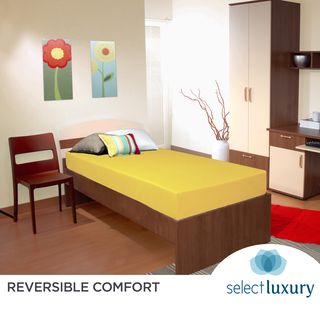 Select Luxury Yellow Reversible Vinyl 6 inch Medium Firm Twin Foam Mattress (YellowTwin size mattress has a unique waterproof extra durable polyester Vinyl cover for extra protectionSix inch mattress is reversibleBoth sides of the vinyl mattress can be us