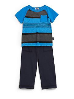 Splendid Toddlers & Little Boys Two Piece Striped Jersey Tee & Pants Set   Blu