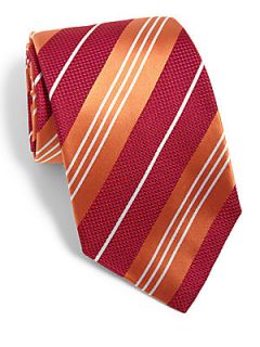  Collection Textured Stripe Silk Tie