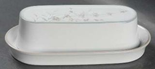 Noritake Woodstock 1/4 Lb Covered Butter, Fine China Dinnerware   Primastone, Gr