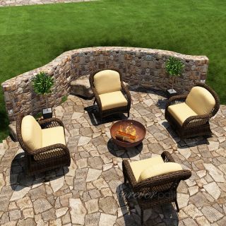 Chicago Wicker and Trading Co Forever Patio Leona 4 Piece Chat Set Multicolor  