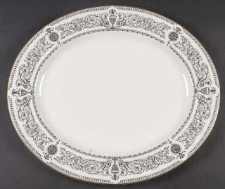 Royal Worcester Padua 17 Oval Serving Platter, Fine China Dinnerware   White Ba