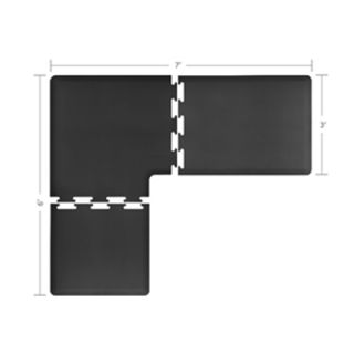 Wellness Mats L Series Puzzle Piece Collection w/ Non Slip Top & Bottom, 7x6x3 ft, Black